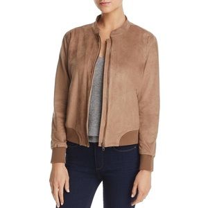 LYSSE Faux Suede Bomber Crop Jacket Brown XL